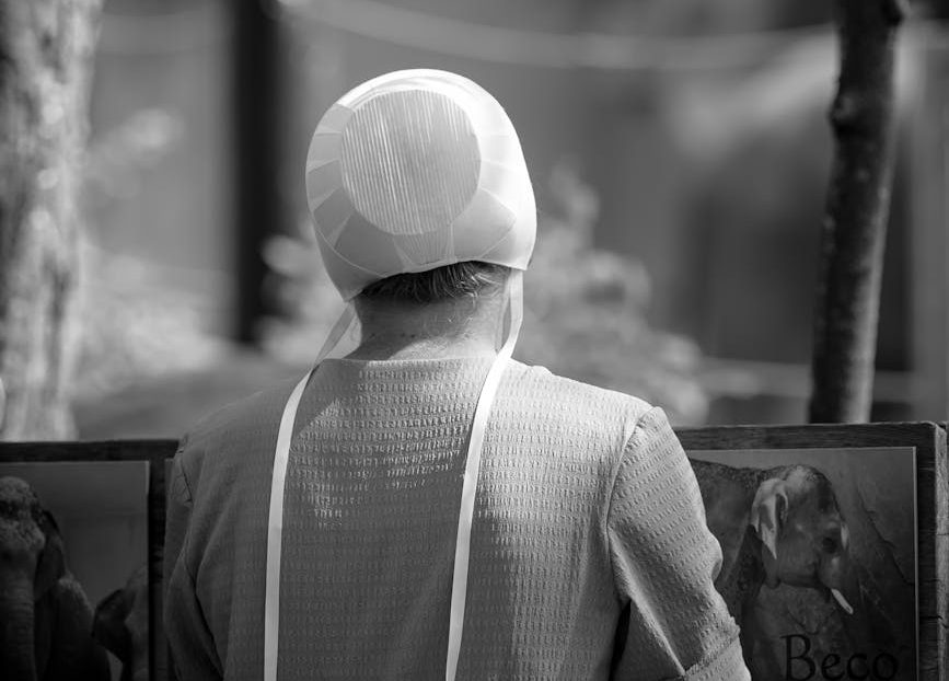 back view of woman in apron